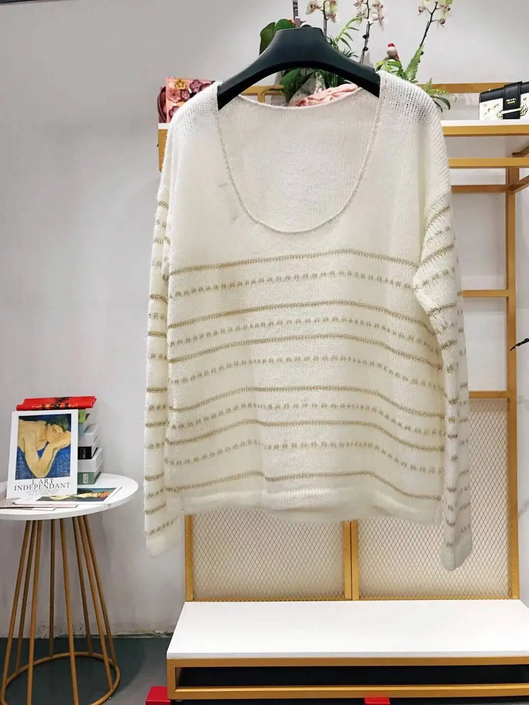 

Women Sweater Spring Autumn Mohair Lazy Style Sexy Sweater