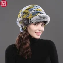 Женские вязаные шапки из меха кролика рекс, модный настоящий мех кролика, шапка натуральный мех кролика Рекс, шапка оптом и в розницу