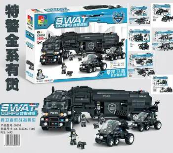 

Special police team children's building blocks assembled enlightenment toy Falcon paving eagle Defender policeman