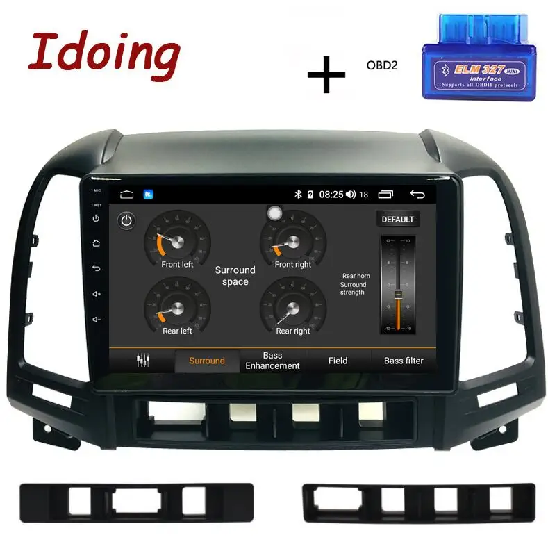 Idoing " 1Din Android 2006 автомобильный Радио Мультимедиа Стерео Аудио плеер Navi gps для hyundai Santa Fe 2 2012-4G+ 64G Восьмиядерный DSP - Цвет: with OBD