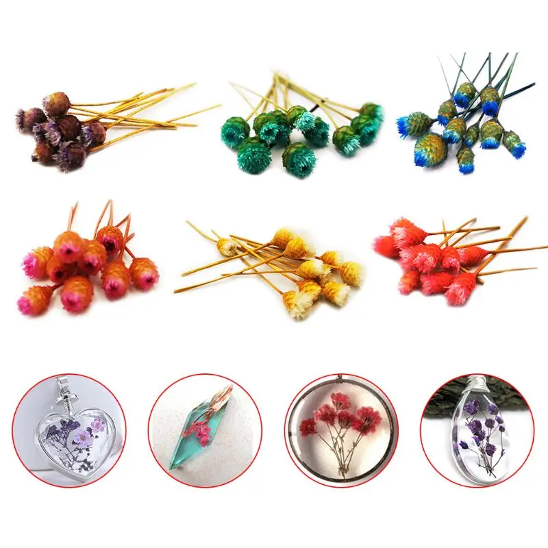 

10 Pcs/box DIY Crystal Glue Three-dimensional Dried Flower Real Flowers Plant Specimen Hand-painted Embossed Epoxy Filler
