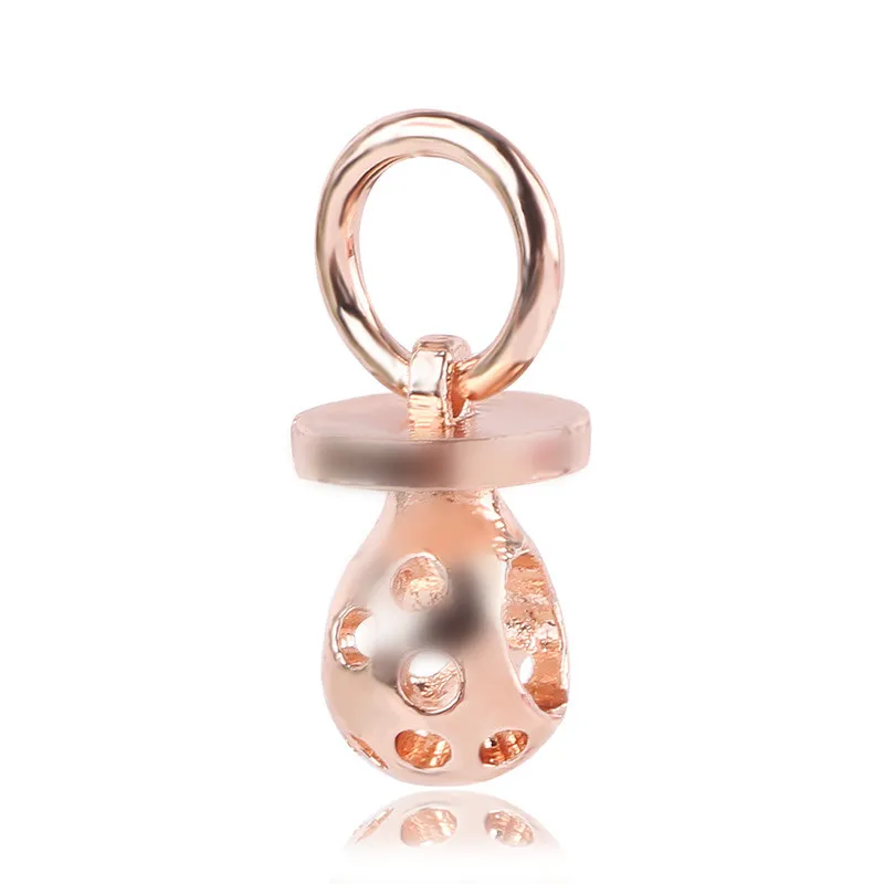 New Rose Gold Blush Pink Magnolia Bloom Bead Fit Original Pandora Charms Silver 925 Women Bracelet Jewelry DIY Making Gifts - Цвет: X-486