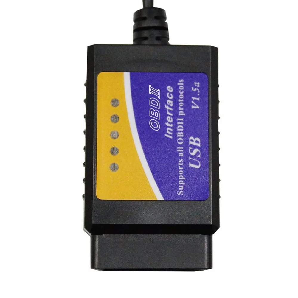 ELM327 USB OBD2 автомобильный диагностический инструмент ELM 327 V1.5 USB интерфейс OBDII CAN-BUS сканер Горячая распродажа