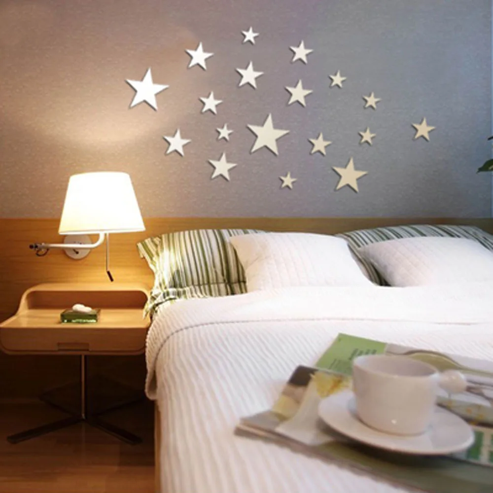 Techo decoración acrílico espejo estrella de cinco puntas Adhesivos de pared decoración de la pared pegatinas de pared Decoración para el hogar sala de estar