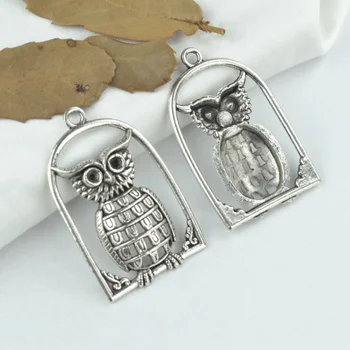 

5pcs alloy Tibetan Silver Plated owl Charms Pendants for Jewelry Making DIY Handmade Craft 41*29mm 2176