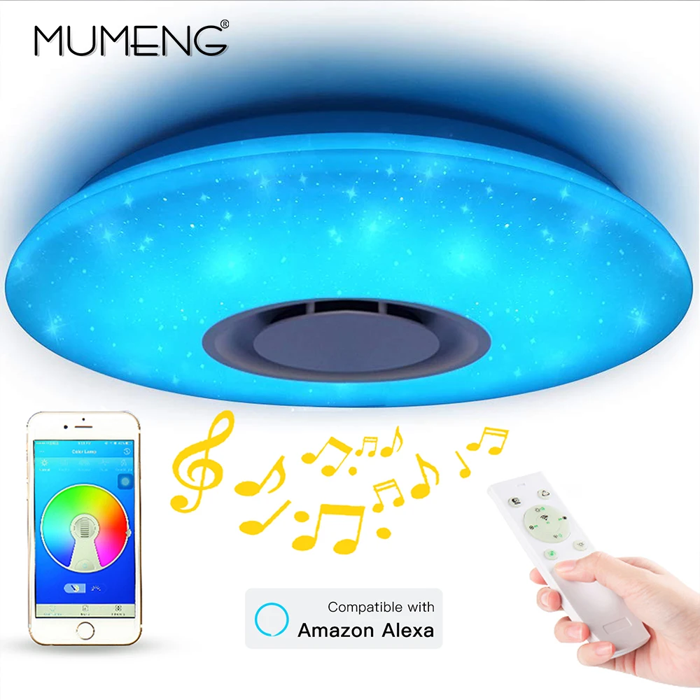 Preise Moderne LED Stern Licht RGB Smart Blutooth Musik Decke Licht Dimmbare 36W APP Fernbedienung Licht für Für Wohnzimmer zimmer Schlafzimmer