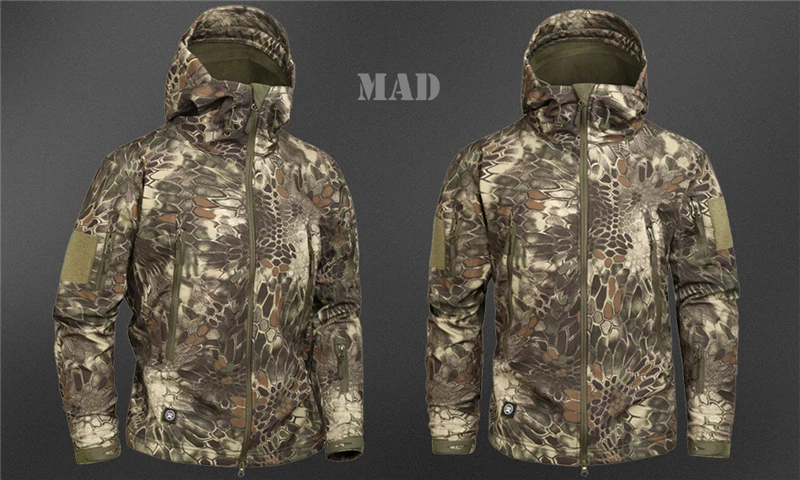 Мужская армейская куртка MEGE, непромокаемая куртка цвета российского камуфляжа из флиса софтшелл, военная тактическая ветровка с капюшоном на зиму, одежда для охоты