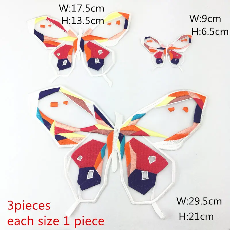 Органза Красочные бабочки патч шитье-на Diy вышитые патчи Мотив Аппликация для одежды сумки наклейки аксессуары - Цвет: White Set