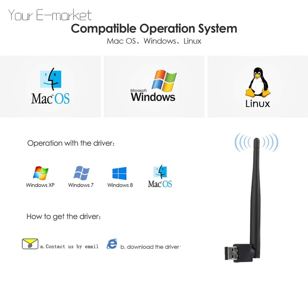 Беспроводной USB wifi 150 м MT7601 чипсет беспроводной мини-адаптер Антенна для цифрового спутникового приемника IP-S2 DVB-S2 ТВ-тюнера