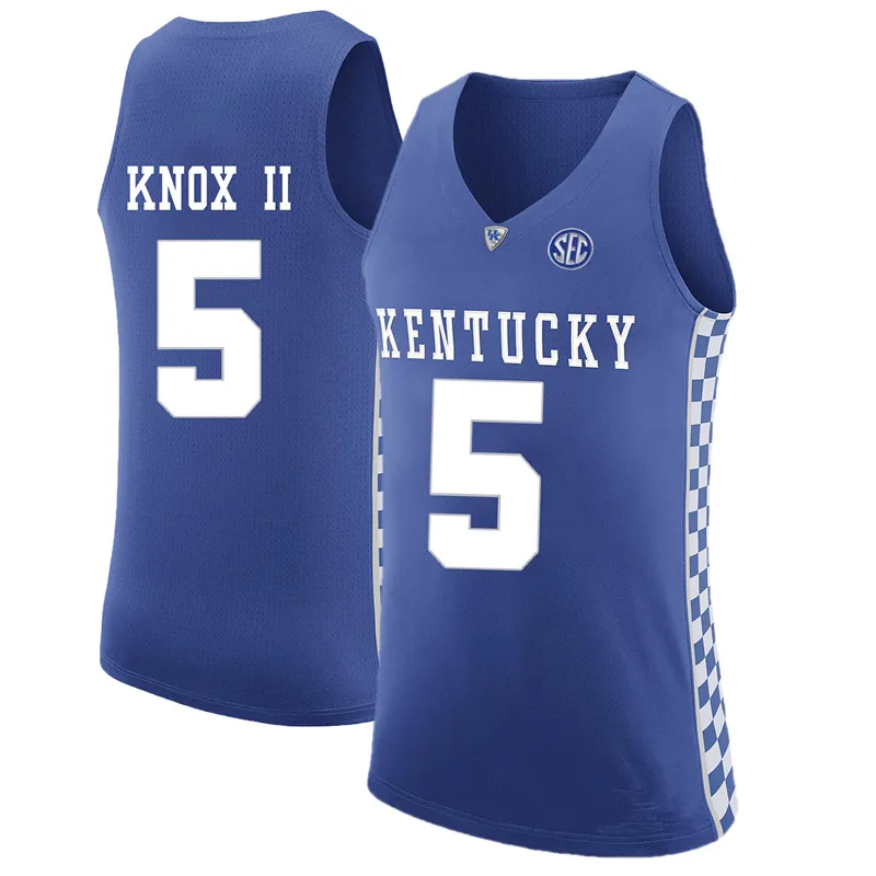 

5 Kevin KNOX II Kentucky Wildcats Basketball Jerseys Cheap mens Embroidery stitching Customize any name and number