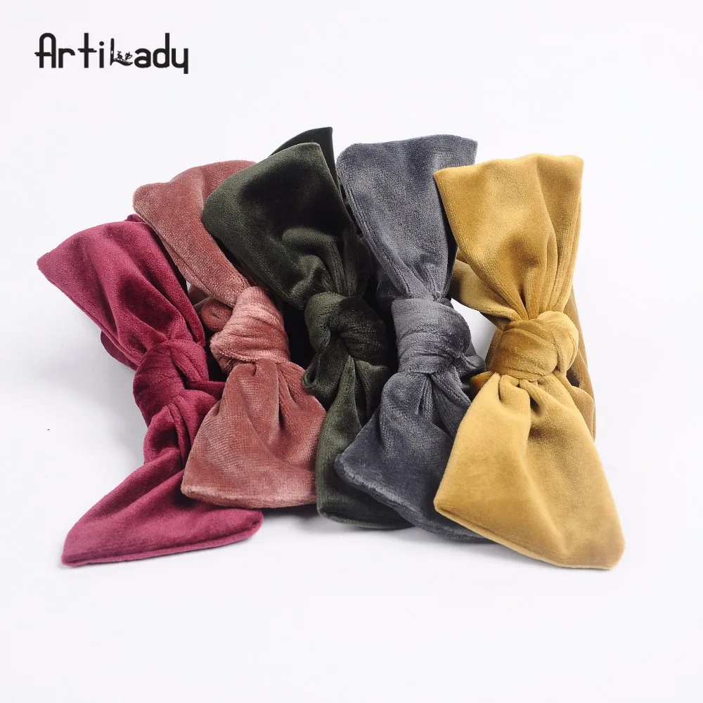 

Artilady velvet headband bowknot hairband gypsy turban hair accessories for women party gift