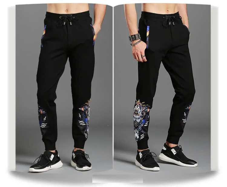 Весенне-осенние мужские повседневные тренировочные штаны с эластичной резинкой на талии, мужские узкие штаны, печать на заказ, брюки