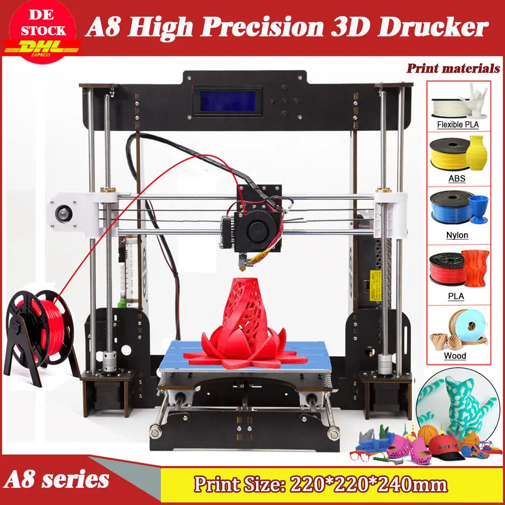 Best Price 3D Printer DIY A8 High Accuracy Desktop Prusa i3 DIY LCD Screen Printer Wood Impresora 3d Power Failure Resume Printing Best Price 3D Printer DIY A8 High Accuracy Desktop Prusa i3 DIY LCD Screen Printer Wood Impresora 3d Power Failure Resume Printing