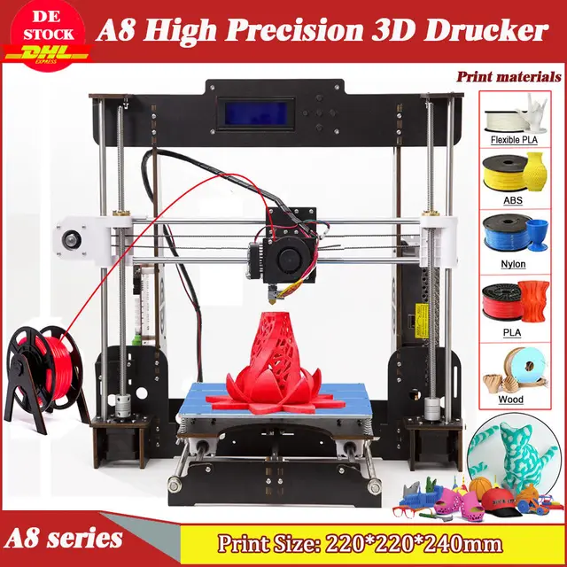 Best Offers 3D Printer DIY A8 High Accuracy Desktop Prusa i3 DIY Kit LCD Screen Printer Wood  Impresora 3d Power Failure Resume Printing