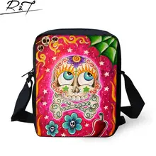 New 3D printing Funny skull series Messenger bags Kids School Children daily Cartoon Cute bag