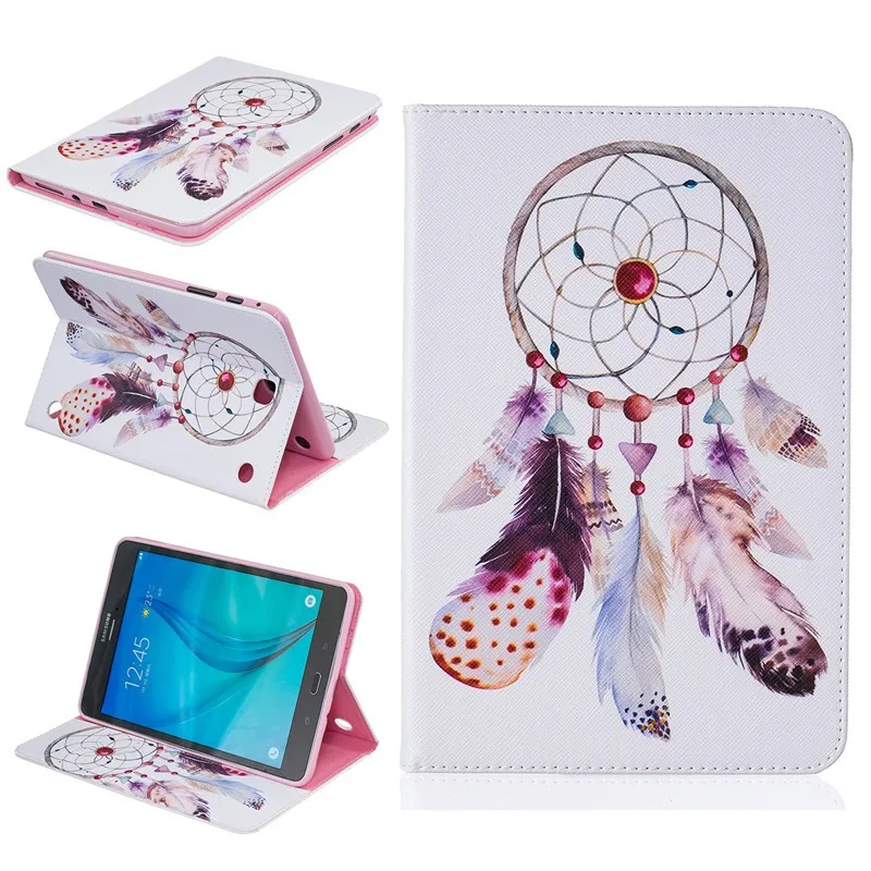 For Samsung Galaxy Tab A 8.0 SM-T355 T350 Case Kids Butterfly Flower Bear Cartoon Wallet  PU Leather Back Silicon Tablet Cover (81)