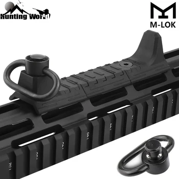 

Tactical Angled Foregrip Finger Handstop Kit for Hunting Airsoft M-lok Handguard Attachment /w QD Push button sling Swivel Mount
