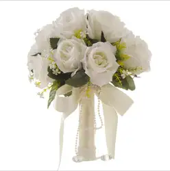AYiCuthia искусственный белый букет Букеты Свадебные de mariage ручной работы оставляет жемчужные цветы невесты Букеты Свадебные s