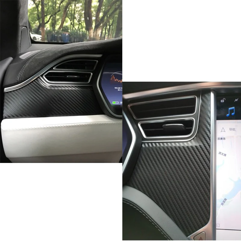 3pcs/set SEEYULE Carbon Fiber Car Dashboard Stickers Air Vent Decoration Protector Accessories Styling for Tesla Model S Model X 3pcs/set SEEYULE Carbon Fiber Car Dashboard Stickers Air Vent Decoration Protector Accessories Styling for Tesla Model S Model X