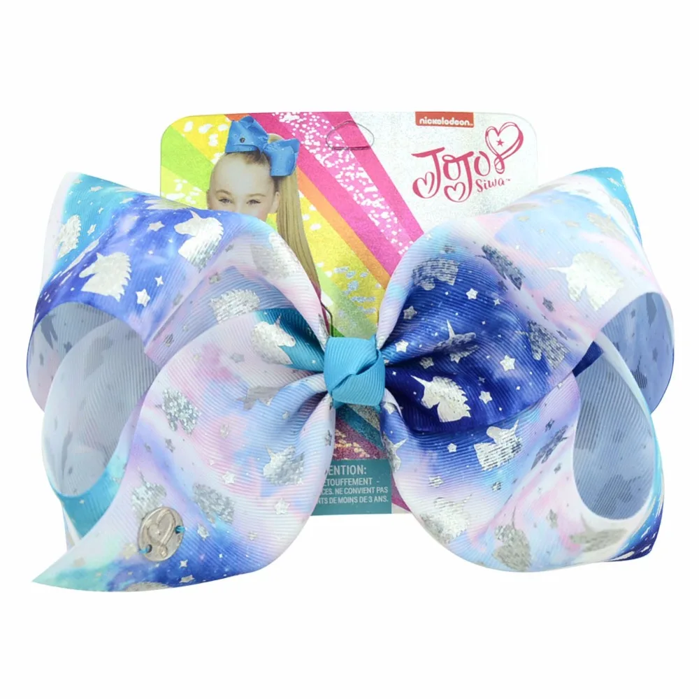 

1pcs 8 Inch"jojo clip Flash drilling star printing printed Large Bow Clip Handmade Hair Accessories For Girls 861