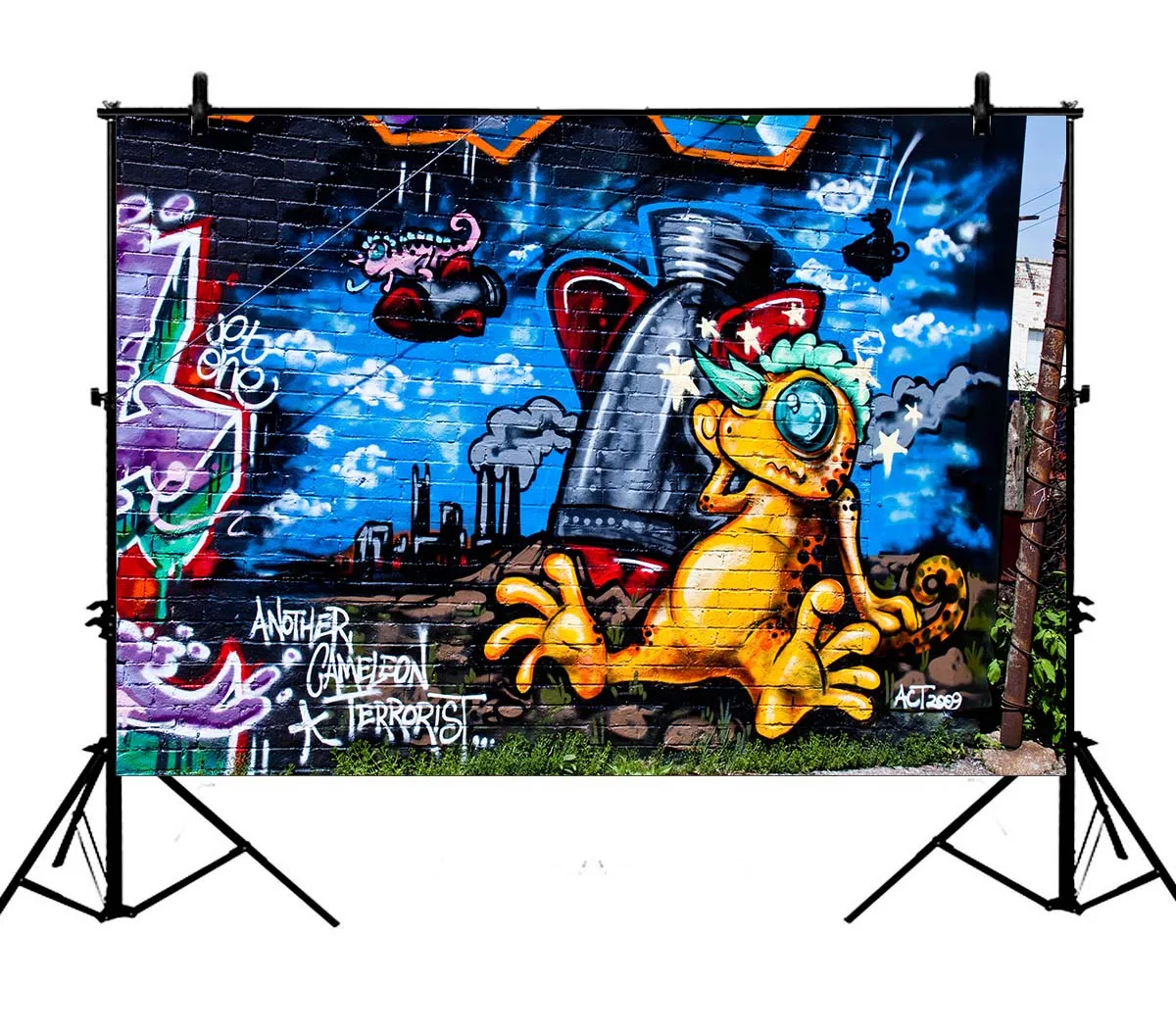 

5x7ft Graffiti Hand Painted Artistic Rustic Grunge Polyester Photo Background Portrait Backdrop