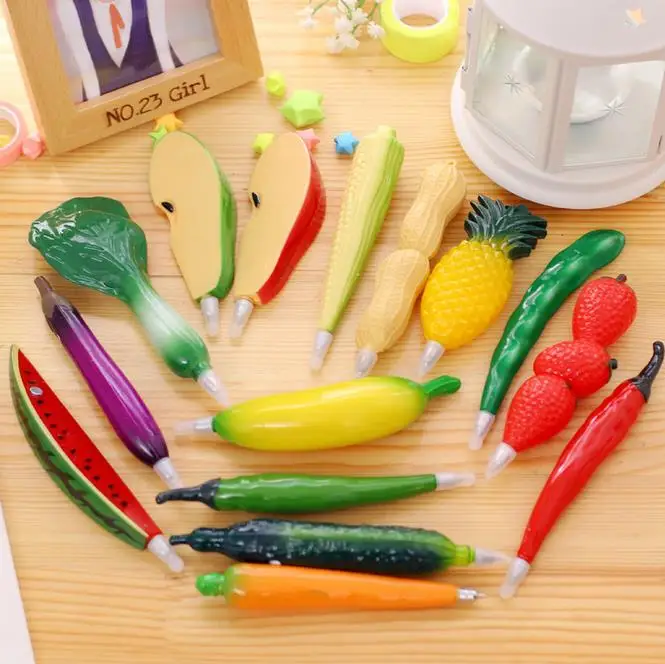 

[4Y4A] 10pcs/set Vegetable fruit shape ballpoint pen stickers magnetic blackboard stickers kitchen pens