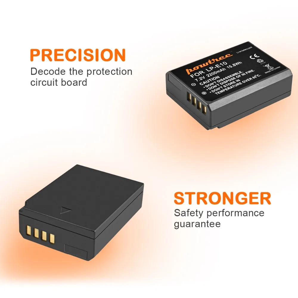 Батареи для фотоаппаратов 2x LP E10 LPE10 + двойное зарядное устройство USB с ЖК дисплеем