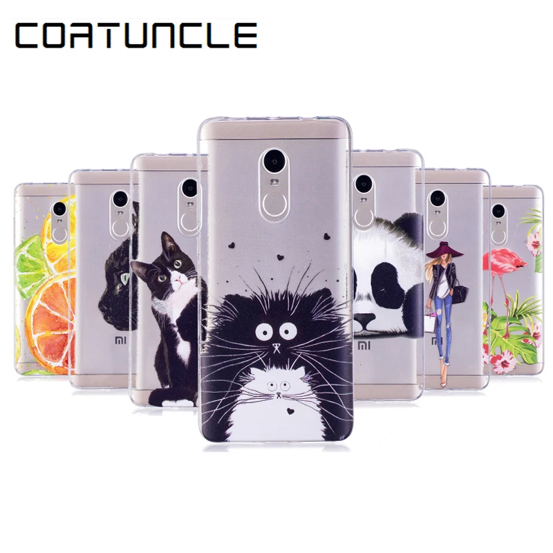

COATUNCLE Transparent Phone Case Xiaomi Redmi Note 4 Case 5.5" Cute Cat Silicon Soft TPU Back Cover Xiaomi Redmi Note 4 Case