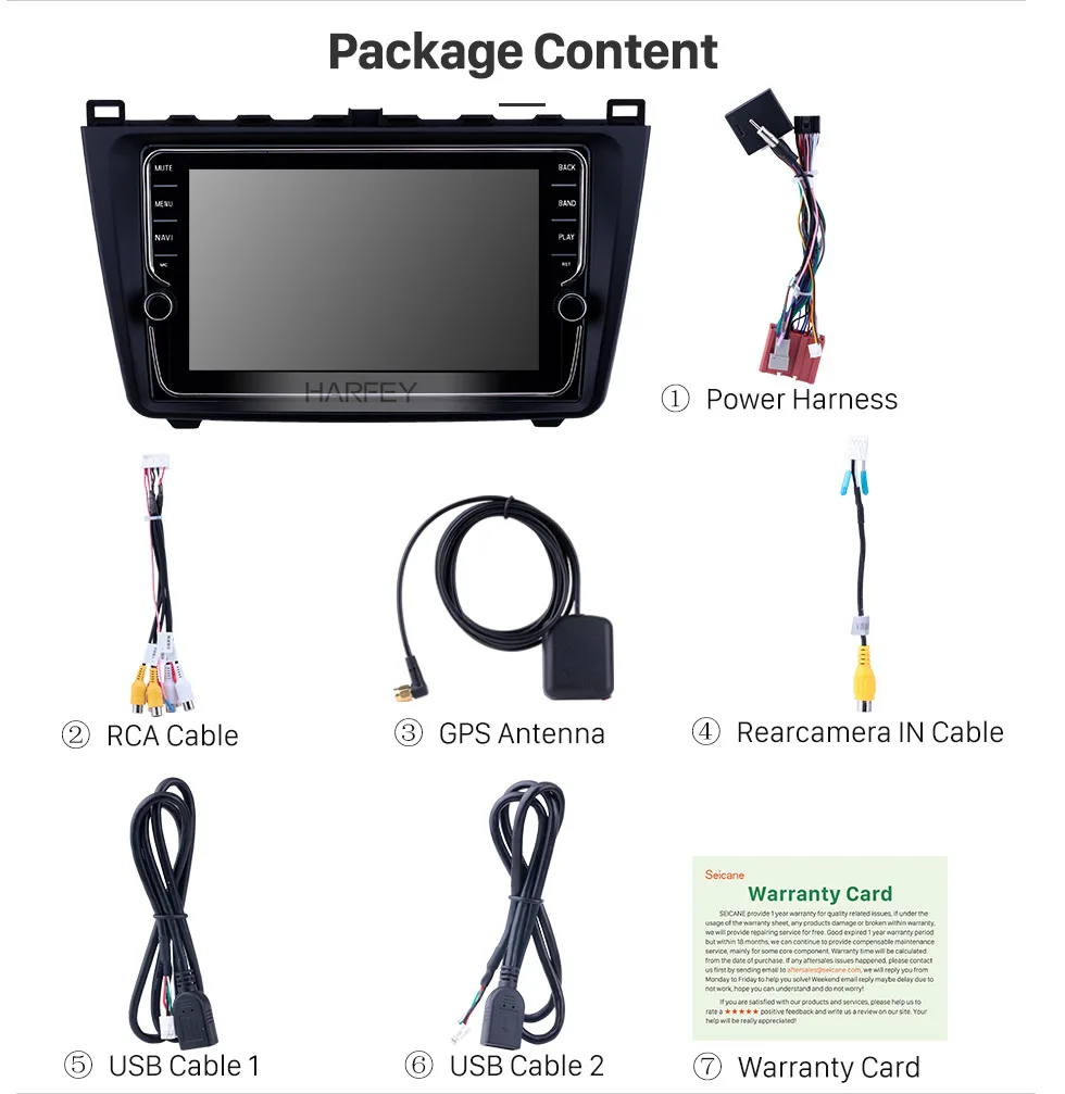 Flash Deal Harfey 2DIN 9 inch Android 8.1 Car Radio For Mazda 6 Rui wing 2008 2009-2014 Multimedia Player GPS Head Unit bluetooth stereo 16