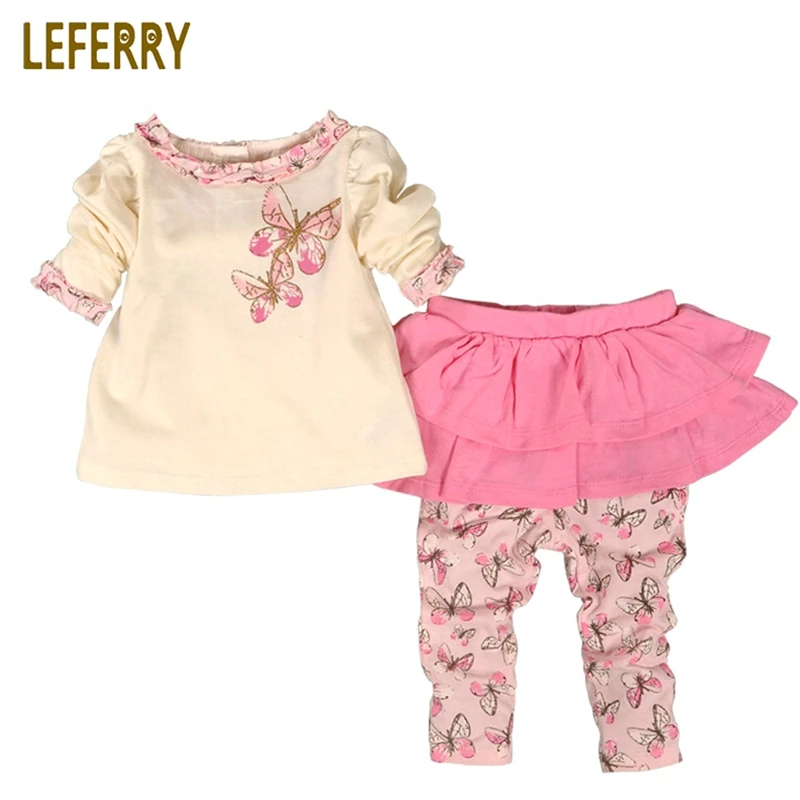 

Baby Girl Clothes Divided Skirts + T Shirt Long Sleeve Baby Girls Clothing Set Printed Cotton Infant Girl Clothes 2019 New