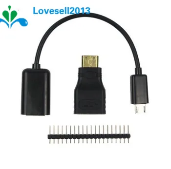 

3 in 1 Raspberry Pi Zero Adapter Kit Mini HDMI to HDMI Adapter + Micro USB to USB Cable+ GPIO Header for Raspberry Pi Zero W 1.3