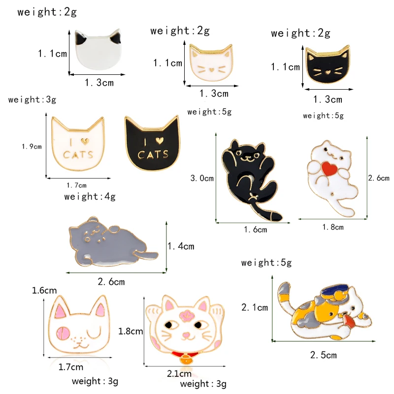 Qihe ювелирные изделия, Мультяшные значки и броши, кошка, котенок, японский счастливый кот, твердые эмалированные булавки, значки, броши, милые животные, ювелирные изделия