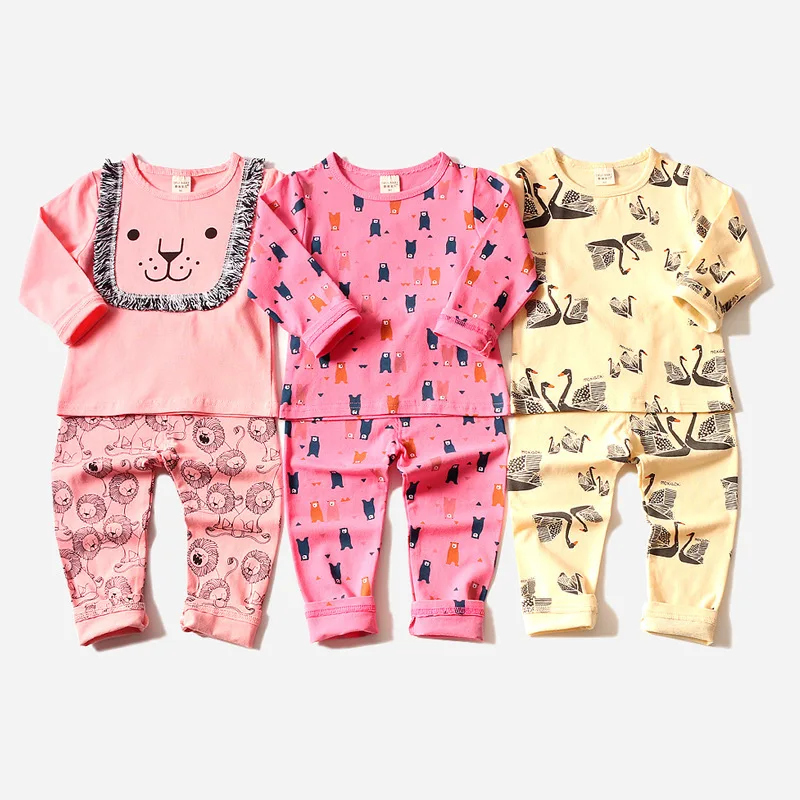 Buy DOSOMA Baby Cartoon Set Clothes Animal Print Long