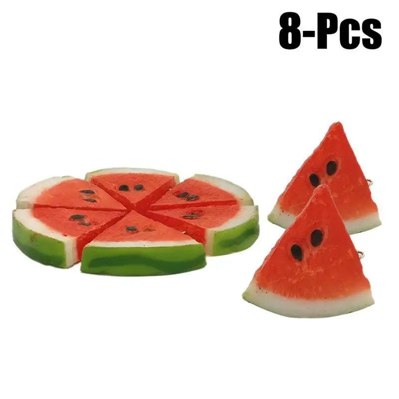 1/2/6/8/10pcs Small Artificial Watermelon Slices for Kitchen Home Decor, Artificial Fruits and Vegetables