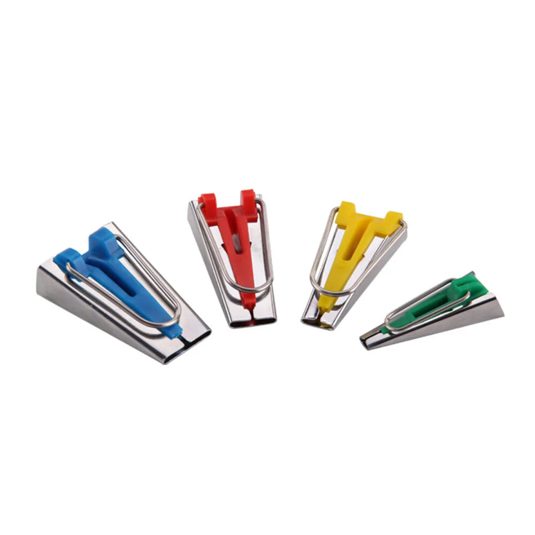 Hot Sale 4pcs 6 12 18 25mm Fabric Bias Tape Maker Binding Tool Quilting Sewing + Awl