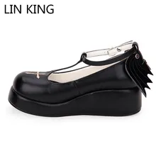 Buckle Straps T-strap Wedge Heels Pumps Women Spring Platform Cross Ankle Single Shoes Angle Wings Sweet Lolita Shoes Buckle Straps T-strap Wedge Heels Pumps Women Spring Platform Cross Ankle Single Shoes Angle Wings Sweet Lolita Shoes