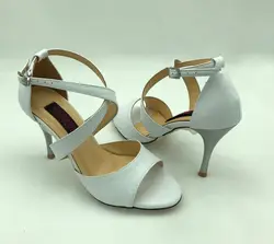 Удобная и модная танцевальная обувь для танго в Аргентине; обувь для вечеринок; Свадебная обувь; кожаная подошва; Каблук 9 см; T62100W