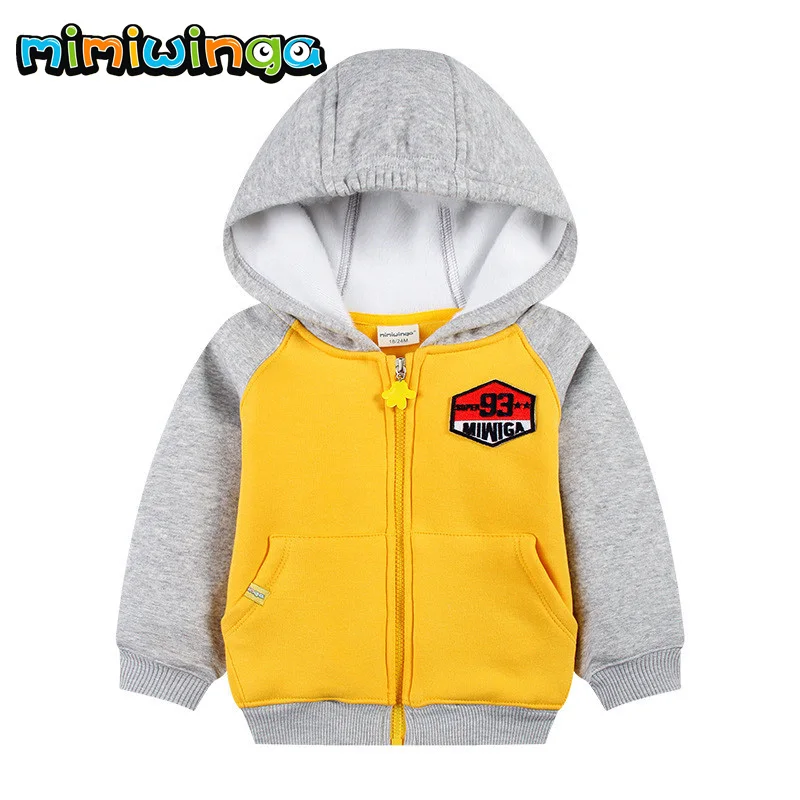 Splice Sleeves Baby Jackets Children Kids Fleece Zip Up Hoodies Boys Jacket Autumn Winter Coats