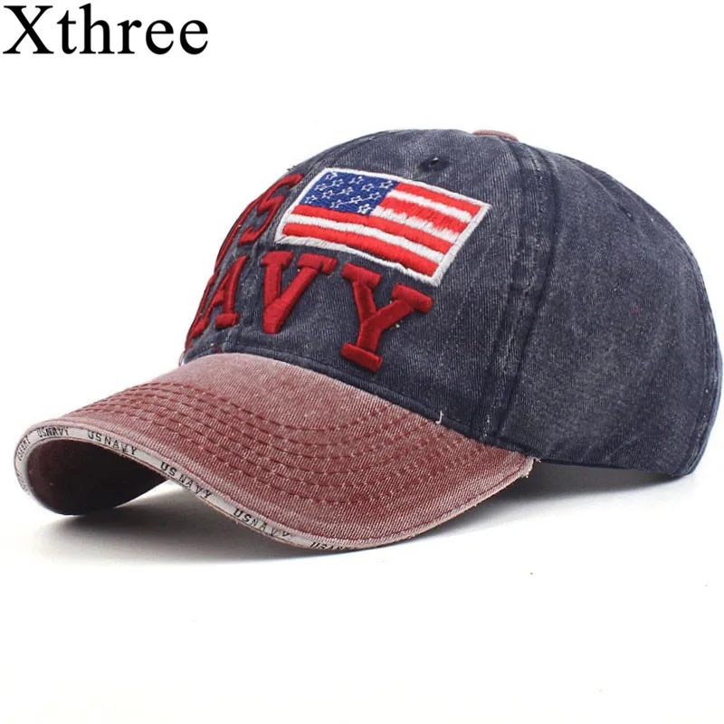 Xthree 100% мыть хлопок Бейсбол Кепки s Для мужчин темно-шляпа Кепки вышивка Casquette папа шляпа для Для женщин Gorras snapback