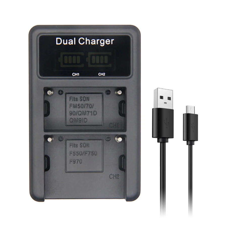 

SANGER NP-F970 LED USB Dual Charger for Sony NP-F550 NPF730 NP-F750 NP-F960 CCD-RV100 CCD-SC55 CCD-TRV81 MVC-FD81 Camera Battery