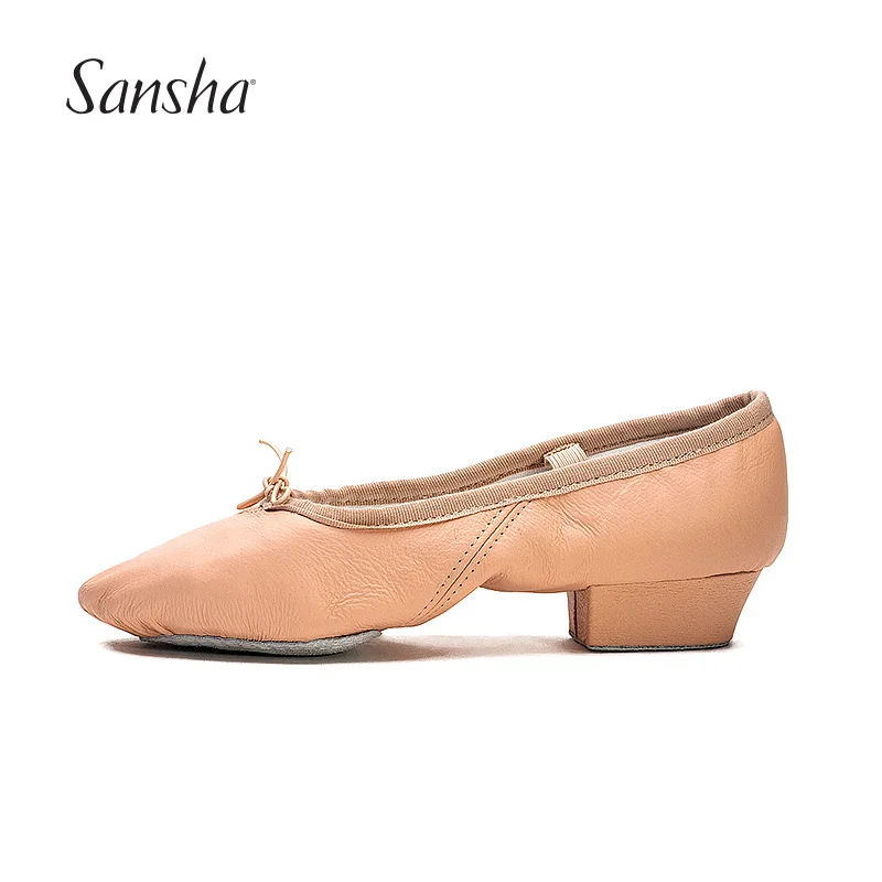 

Sansha Hot Sale Genuine Leather Ballet Shoes With Heel For Women Young Ladies Practice Jazz Dance Shoes TE2LPI