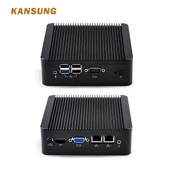 

KANSUNG Mini pc Intel Celeron J1800 BayTrail Dual Gigabit Windows 10 Linux Ubuntu Bareone Fanless Mini Desktop PC Protable HTPC