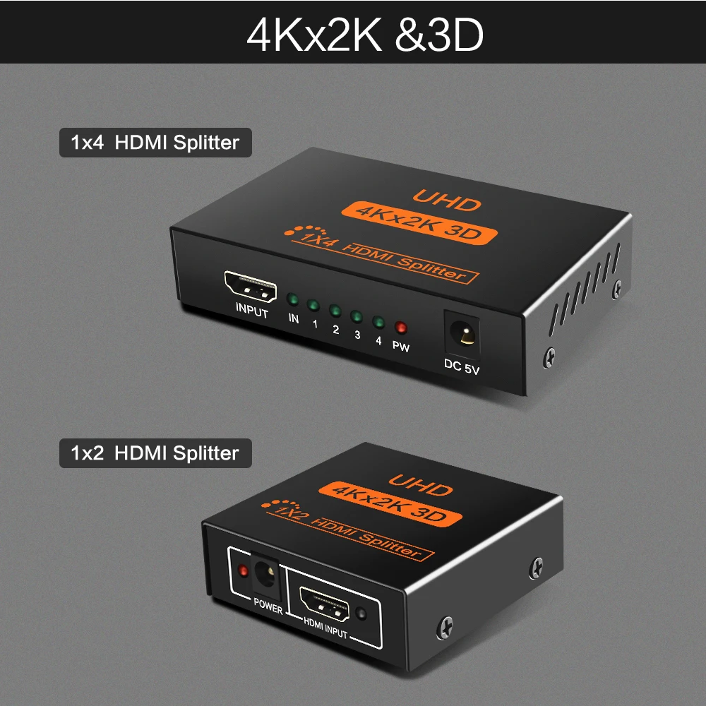 4 K HDMI сплиттер 1 в 4 из видео hdmi-разделитель усилитель HDCP 4 K адаптер 2 порта/4 автомобильное зарядное устройство Дисплей для HDTV DVD PS3 Xbox