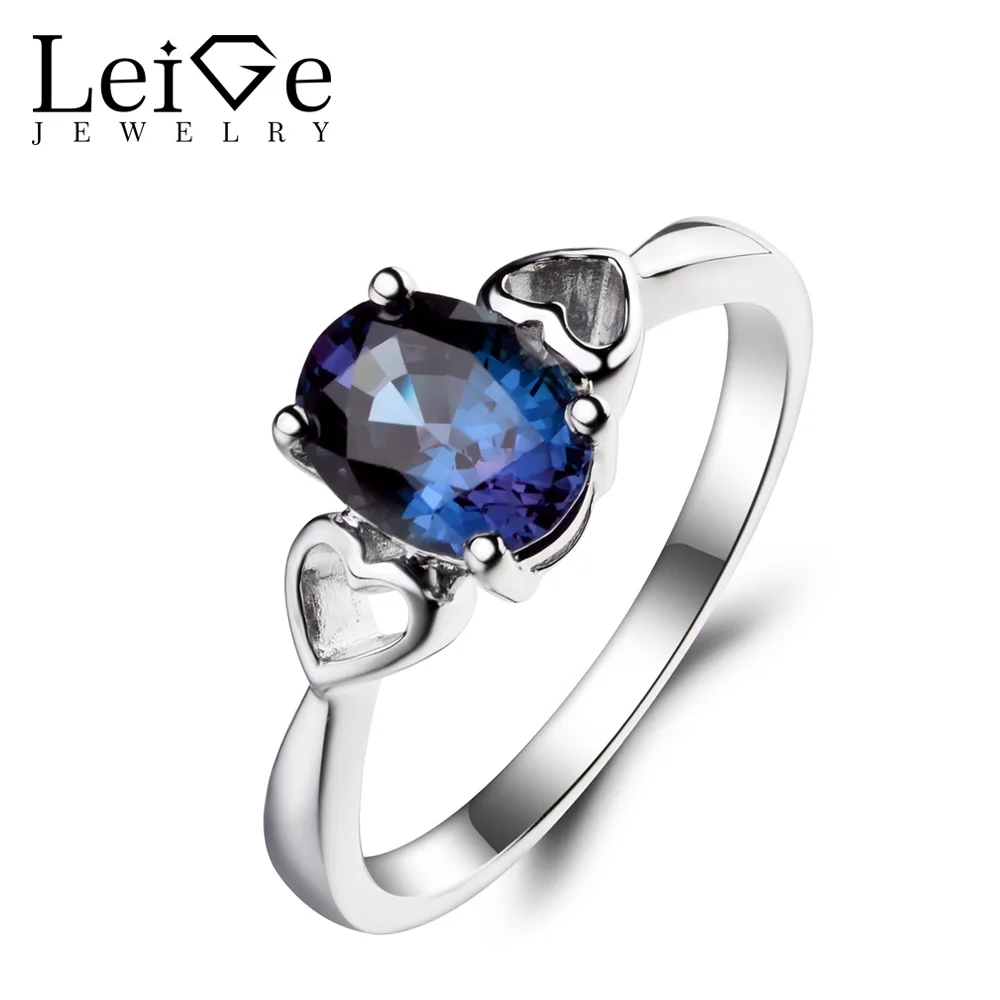 lab created alexandrite ring Color Change Stone Ring 925 Sterling Silver Ring Ring for Gift Alexandrite Ring Oval Cut Alexandrite