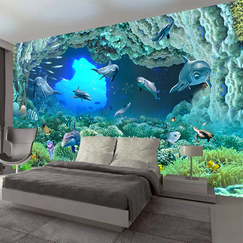 

JiaSheMeiJu Custom 3D Photo Wallpapers For Living Room Seefloor Sencery Papel De Parede 3D Wall Mural Wallpaper For Modern Wall