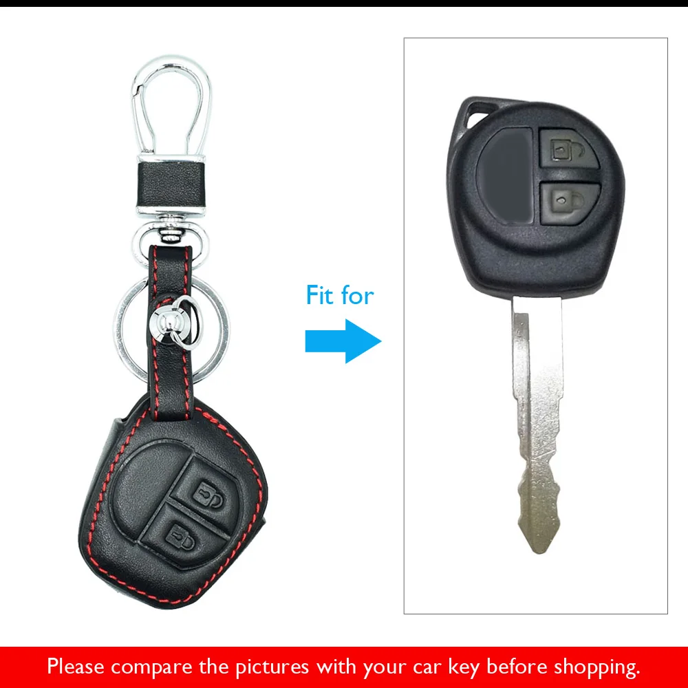Кожаный чехол для ключей автомобиля для Suzuki SX4 Swift Grand Vitara Liana 2 кнопки чехол дистанционного брелока брелок держатель протектор сумка аксессуар