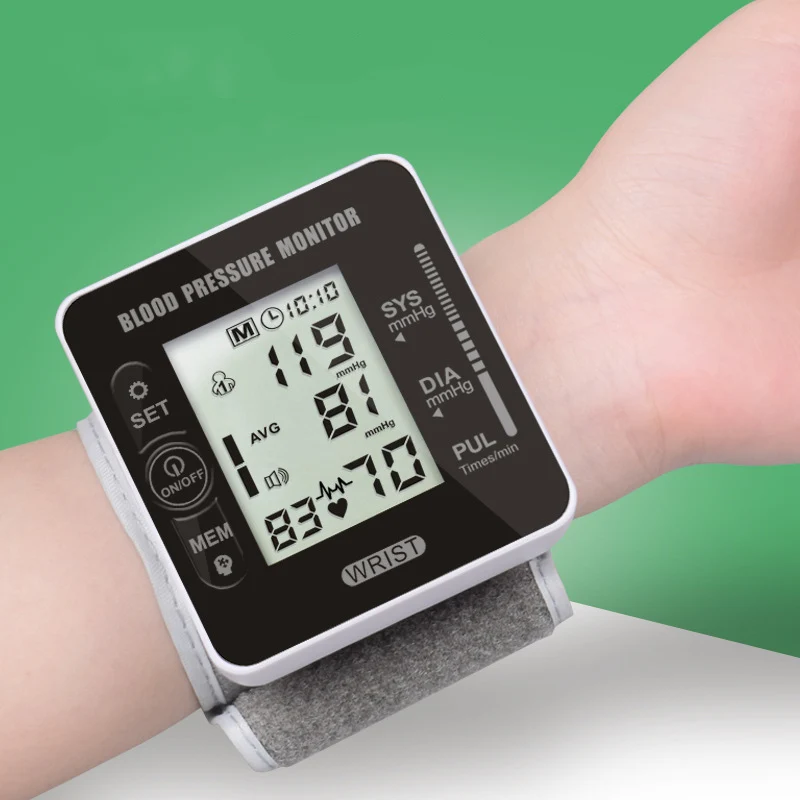 Wrist Blood Pressure Heart Monitor Tensiometer BP Pulse Rate Meter Tonometer LCD Digital Household Automatic Sphygmomanometer-11