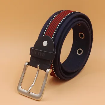 

jeans and elastic webbing canvas golf belt with alloy pin buckle