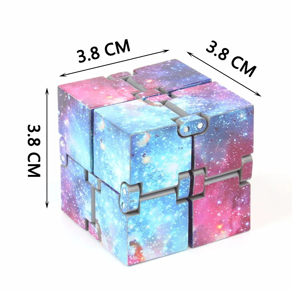 Infinity Cube Prime Fidget Finger Toy Galaxy Pressure Reduction 4x4x4cm Hand Killing Time For Kids Adults Stress Anxiety Adhd Stress Relief Cube Aliexpress