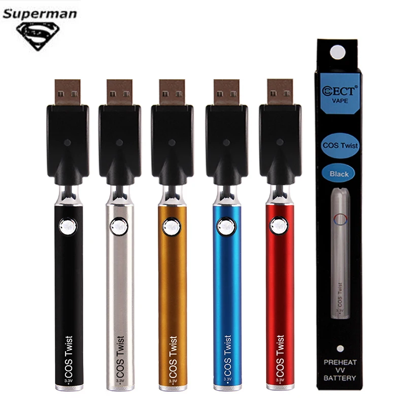 ECT COS Twist/twist + аккумулятор 450 мАч/650 мАч Vape Ecigarette Картридж Комплект Touch O Pen переменное